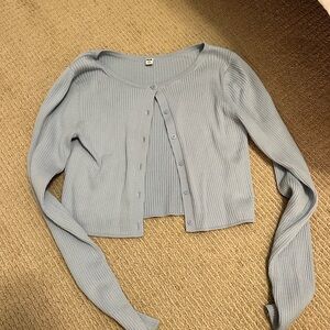 Uniqlo Women's Ribbed Cardigan - Light Blue